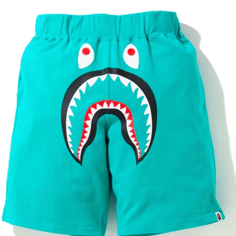 Authentic Bape Solid Shark Beach/Sweat Shorts Blue - image 2